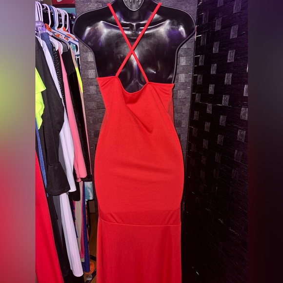 Red S Ruched Dress - Picture 2 of 2